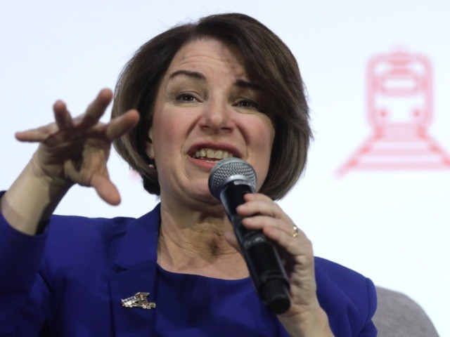 LAS VEGAS, NEVADA - FEBRUARY 16: Democratic presidential candidate Sen. Amy Klobuchar (D-M