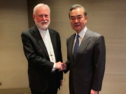 Chinese Foreign Minister Wang Yi met on Friday with his counterpart in the Vatican, Archbishop Paul Gallagher, to celebrate their bilateral accord on the naming of bishops.