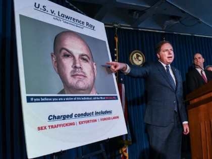 NEW YORK, NY - FEBRUARY 11: United States Attorney for the Southern District of New York, Geoffrey Berman (C) announces the indictment against Lawrence Ray aka "Lawrence Grecco" on February 11, 2020 in New York City. Lawrence Ray aka "Lawrence Grecco" has been charged with several crimes including sex trafficking, …