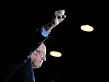 SAN ANTONIO, TX - FEBRUARY 22: Democratic presidential candidate Sen. Bernie Sanders (I-VT) raises his fist as he arrives onstage after winning the Nevada caucuses during a campaign rally at Cowboys Dancehall on February 22, 2020 in San Antonio, Texas. With early voting underway in Texas, Sanders is holding four …