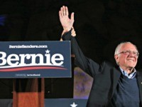 LAS VEGAS, NEVADA - FEBRUARY 21: Democratic presidential candidate Sen. Bernie Sanders (I-VT) waves to supporters at a campaign rally on February 21, 2020 in Las Vegas, Nevada. The upcoming Nevada Democratic presidential caucus will be held February 22. (Photo by Mario Tama/Getty Images)