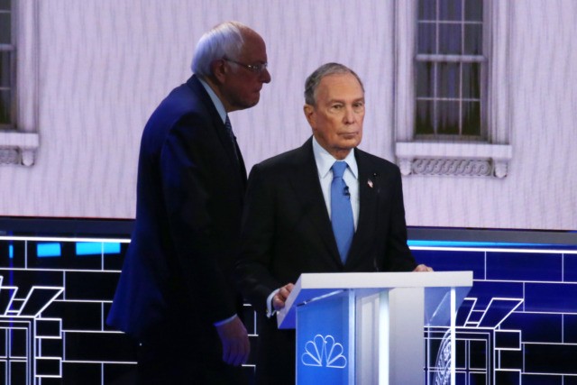 LAS VEGAS, NEVADA - FEBRUARY 19: Democratic presidential candidates Sen. Bernie Sanders (I