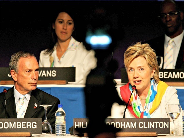SINGAPORE - JULY 6: Mayor of New York, Michael Bloomberg (L), and U.S. Senator Hillary Cli