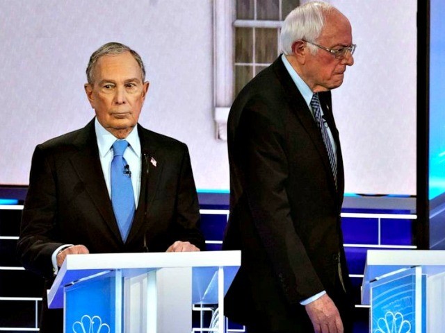 Bloomberg, podium, Vegas debate