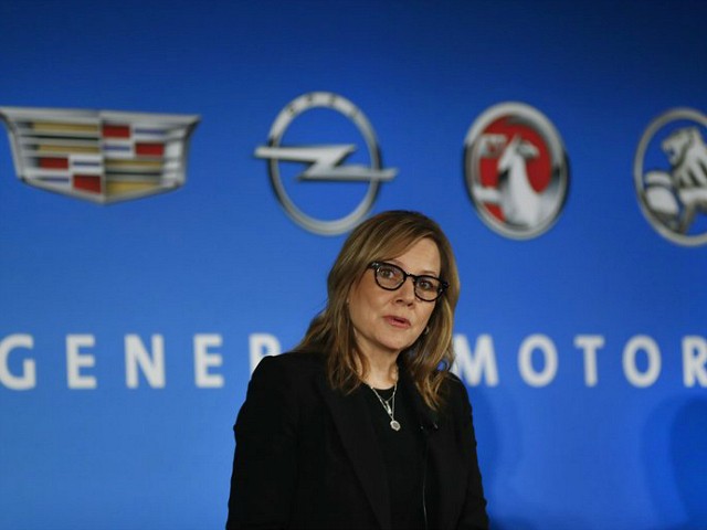 General Motors Chairman and CEO Mary Barra speaks about the financial outlook of the automaker, Tuesday, Jan. 10, 2017, in Detroit. The company issued an optimistic earnings forecast this year based on improved cost efficiencies and continued strong sales in North America and China. (AP Photo/Paul Sancya)