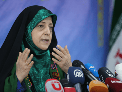 Vice President of Iran for Women and Family Affairs, Massoumeh Ebtekar, speaks to reporters during a press conference in Tehran on January 29, 2019. (Photo by ATTA KENARE / AFP) (Photo credit should read ATTA KENARE/AFP via Getty Images)