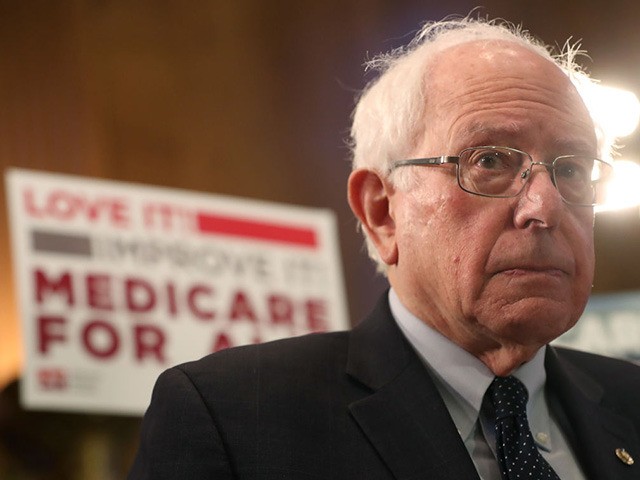 WASHINGTON, DC - APRIL 10: Sen. Bernie Sanders (I-VT) speaks while introducing health care
