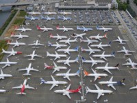 SEATTLE, WA - JUNE 27: Boeing 737 MAX airplanes are stored on employee parking lots near Boeing Field, on June 27, 2019 in Seattle, Washington. After a pair of crashes, the 737 MAX has been grounded by the FAA and other aviation agencies since March, 13, 2019. The FAA has …