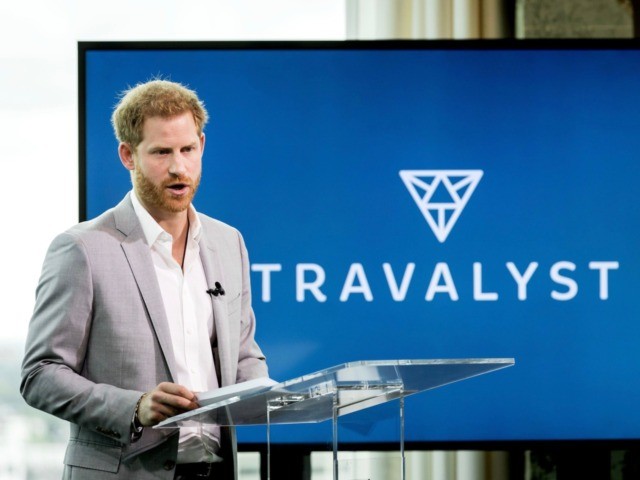 Britain's Prince Harry delivers a speech during the Adam Tower project introduction and global partnership between Booking.com, SkyScanner, CTrip, TripAdvisor and Visa in Amsterdam on September 3, 2019 an initiative led by the Duke of Sussex to change the travel industry to better protect tourist destinations and communities that depend …
