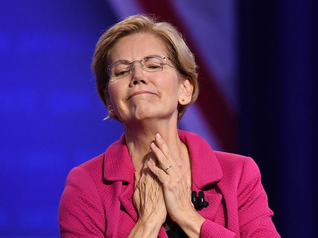 Democratic presidential hopeful Massachusetts Senator Elizabeth Warren reacts to supporters as she arrives for a town hall devoted to LGBTQ issues hosted by CNN and the Human rights Campaign Foundation at The Novo in Los Angeles on October 10, 2019. (Photo by Robyn Beck / AFP) (Photo by ROBYN BECK/AFP …