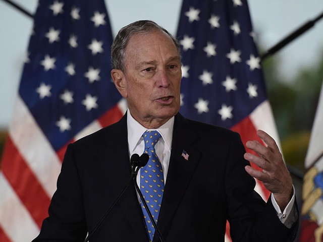 Former New York Mayor and Democratic presidential candidate Michael Bloomberg speaks about his plan for clean energy during a campaign event at the Blackwall Hitch restaurant in Alexandria, Virginia on December 13, 2019. (Photo by Olivier Douliery / AFP) (Photo by OLIVIER DOULIERY/AFP via Getty Images)