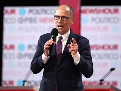 LOS ANGELES, CALIFORNIA - DECEMBER 19: Democratic National Committee Chairman Tom Perez speaks to the audience ahead of the Democratic presidential primary debate at Loyola Marymount University on December 19, 2019 in Los Angeles, California. Seven candidates out of the crowded field qualified for the 6th and last Democratic presidential …