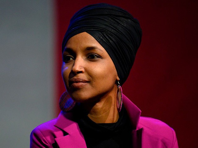 Congresswoman Ilhan Omar, D-MN, speaks to supporters of Democratic presidential candidate Senator Bernie Sanders at a campaign event in Clive, Iowa, on January 31, 2020. (Photo by JIM WATSON / AFP) (Photo by JIM WATSON/AFP via Getty Images)