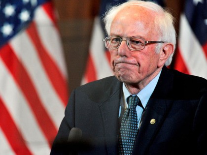 US Presidential Candidate and US Senator Bernie Sanders gives his response to US President Donald Trump's State of the Union speech to a room of supporters at the Currier Museum of Art Auditorium in Manchester, New Hampshire on February 4, 2020. - Democratic White House candidate Pete Buttigieg seized a …