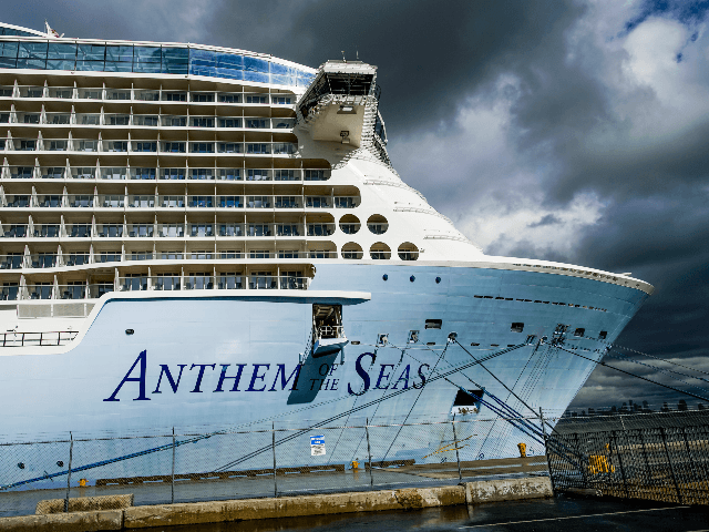 The Royal Caribbean Cruise Ship Anthem of the Seas is docked at Cape Liberty port on Febru