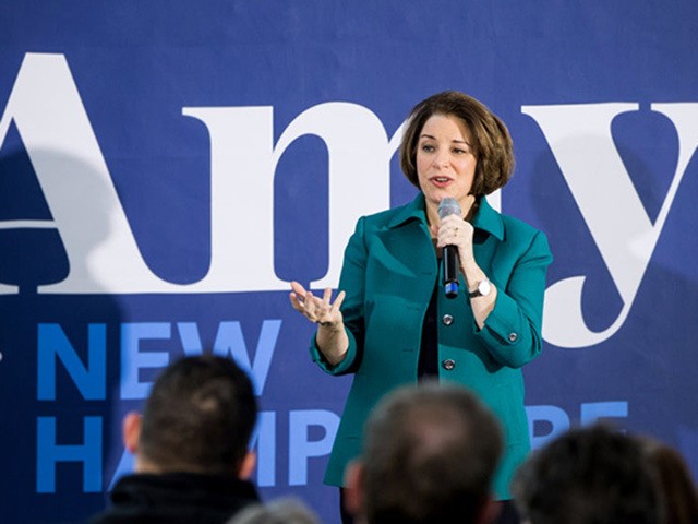 KEENE, NH - FEBRUARY 10: Democratic presidential candidate Sen. Amy Klobuchar (D-MN) speak