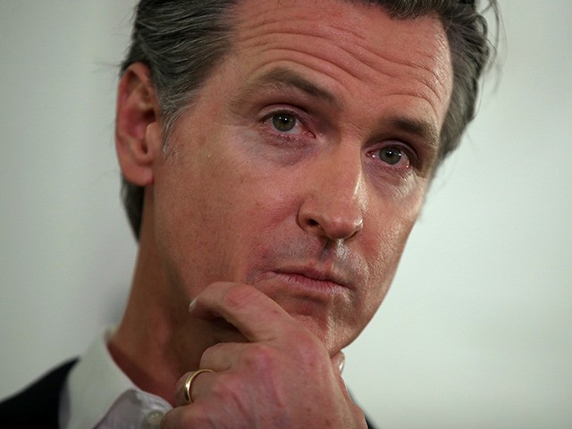 OAKLAND, CALIFORNIA - JANUARY 16: California Gov. Gavin Newsom looks on during a a news co