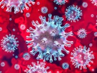 Coronavirus outbreak and coronaviruses influenza background as dangerous flu strain cases as a pandemic medical health risk concept with disease cells as a 3D render