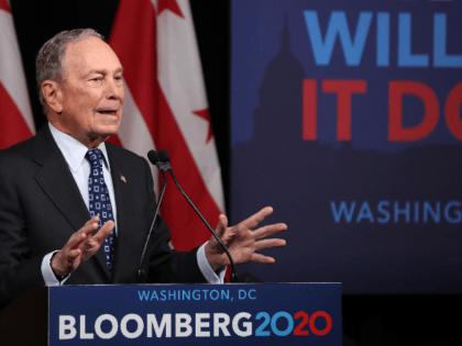 Democratic presidential candidate, former New York City Mayor Michael Bloomberg speaks abo