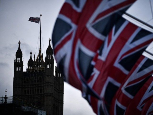 LONDON, ENGLAND - FEBRUARY 01: Union Jack flags hang in parliament square on February 1, 2020 in London, England. Last night Brexit supporters celebrated at 11.00pm as the UK and Northern Ireland exited the European Union, 188 weeks after the referendum on June 23rd, 2016. (Photo by Jeff J Mitchell/Getty …