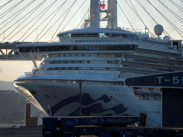 The Diamond Princess cruise ship is seen at the Daikoku Pier Cruise Terminal in Yokohama p