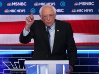 LAS VEGAS, NEVADA - FEBRUARY 19: Democratic presidential candidate Sen. Bernie Sanders (I-VT) gestures during the Democratic presidential primary debate at Paris Las Vegas on February 19, 2020 in Las Vegas, Nevada. Six candidates qualified for the third Democratic presidential primary debate of 2020, which comes just days before the …