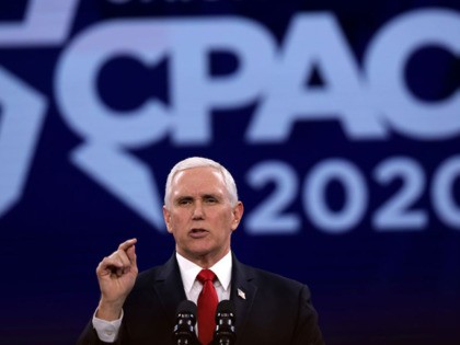 NATIONAL HARBOR, MARYLAND - FEBRUARY 27: U.S. Vice President Mike Pence speaks during the annual Conservative Political Action Conference (CPAC) at Gaylord National Resort & Convention Center February 27, 2020 in National Harbor, Maryland. Conservatives gather at the annual event to discuss their agenda. (Photo by Alex Wong/Getty Images)