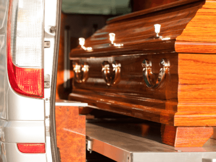 casket in hearse