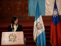 Taiwan's President Tsai Ing-wen is pictured during a press conference offered along with her Guatemalan counterpart Jimmy Morales (out of frame) at the Culture Palace in Guatemala City on January 11, 2017. Tsai is touring Taiwan's Central American allied countries to strengthen cooperation ties. / AFP / Johan ORDONEZ (Photo …