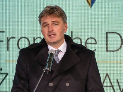 Member of British Parliament Daniel Kawczynski speaks during the "From The Depths Zab