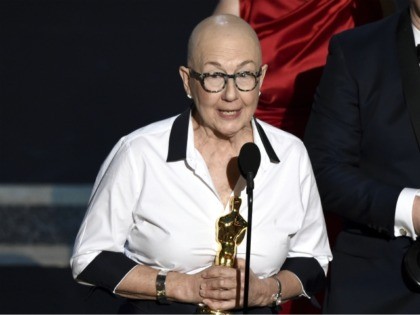 Julia Reichert, left, and Steven Bognar accept the award for best documentary feature for "American Factory" at the Oscars on Sunday, Feb. 9, 2020, at the Dolby Theatre in Los Angeles. (AP Photo/Chris Pizzello)
