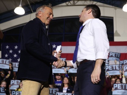 Kevin Costner and Pete Buttigieg (Win McNamee / Getty)