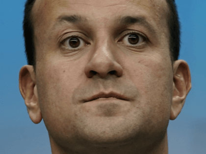Ireland's Prime Minister Leo Varadkar looks on during a press conference during an Europea