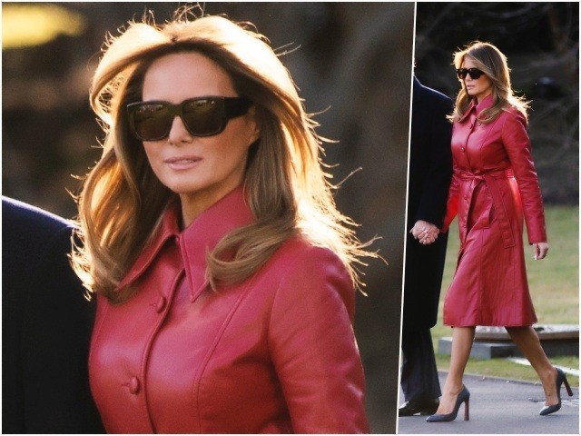 Fashion Notes: Melania Trump Is the Queen of Hearts in Red Leather Trench