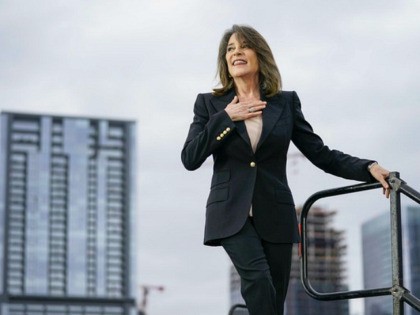 AUSTIN, TX - FEBRUARY 23: Marianne Williamson leaves the stage after endorsing Democratic presidential candidate Sen. Bernie Sanders (I-VT) during a campaign rally at Vic Mathias Shores Park on February 23, 2020 in Austin, Texas. With early voting underway in Texas, Sanders is holding four rallies in the delegate-rich state …