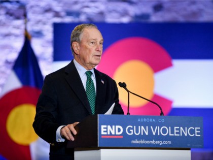 Democratic presidential candidate, former New York City Mayor Michael Bloomberg speaks dur