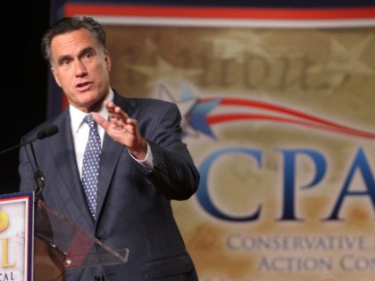 Republican presidential candidate Mitt Romney addresses the Conservative Political Action Conference (CPAC) at the Orange County Convention Center in Orlando, Fla., Friday, Sept. 23, 2011. (AP Photo/Joe Burbank, Pool)