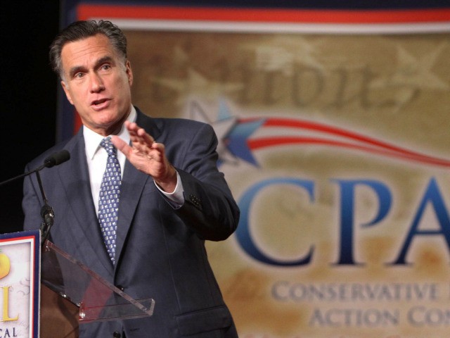Republican presidential candidate Mitt Romney addresses the Conservative Political Action