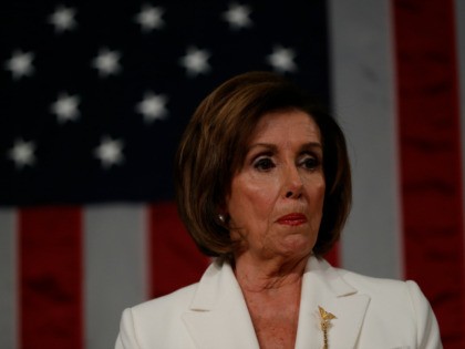 U.S. House Speaker Nancy Pelosi awaits the arrival of President Donald Trump for the State of the Union address on February 4, 2020 in Washington, DC. Trump is delivering his third State of the Union address on the night before the U.S. Senate is set to vote in his impeachment …