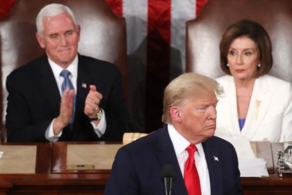 WASHINGTON, DC - FEBRUARY 04: President Donald Trump delivers the State of the Union addr