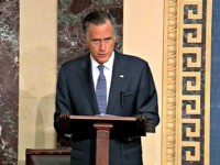 WASHINGTON, DC - FEBRUARY 5: In this screengrab taken from a Senate Television webcast, Sen. Mitt Romney (R-UT) talks about how his faith guided his deliberations on the articles of impeachment during impeachment proceedings against U.S. President Donald Trump in the Senate at the U.S. Capitol on February 5, 2020 …