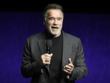 In this Thursday, April 4, 2019 file photo, Arnold Schwarzenegger, a cast member in the upcoming film "Terminator: Dark Fate," discusses the film during the Paramount Pictures presentation at CinemaCon 2019, the official convention of the National Association of Theatre Owners (NATO) at Caesars Palace, in Las Vegas. New video …