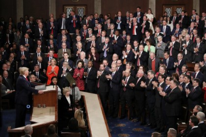 WASHINGTON, DC - FEBRUARY 04: Members of Congress applaud as President Donald Trump deliv