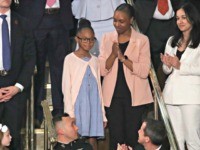 WASHINGTON, DC - FEBRUARY 04: Stephanie Davis and her daughter Janiyah, attend the State of the Union address in the chamber of the U.S. House of Representatives on February 04, 2020 in Washington, DC. President Trump delivers his third State of the Union to the nation the night before the …