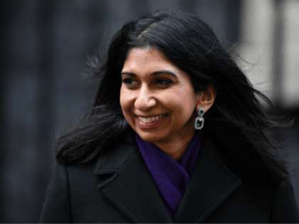 LONDON, ENGLAND - FEBRUARY 13: Newly appointed Attorney General Suella Braverman leaves 10 Downing Street on February 13, 2020 in London, England. The Prime Minister makes adjustments to his Cabinet now Brexit has been completed. (Photo by Leon Neal/Getty Images)