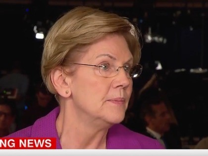 Elizabeth Warren during 2/20/2020 CNN debate coverage