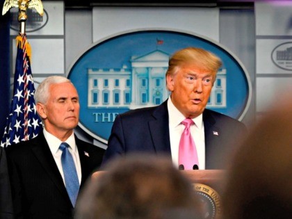 US President Donald Trump holds a news conference on the COVID-19 outbreak with Vice Presi