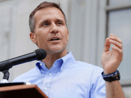 In this May 23, 2017, file photo, Missouri Gov. Eric Greitens speaks to supporters during