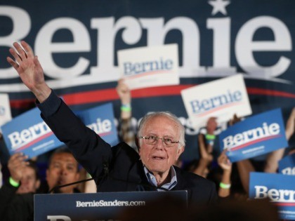LAS VEGAS, NEVADA - FEBRUARY 21: Democratic presidential candidate Sen. Bernie Sanders (I-VT) waves to supporters at a campaign rally for Sanders on February 21, 2020 in Las Vegas, Nevada. The upcoming Nevada Democratic presidential caucus will be held February 22. (Photo by Mario Tama/Getty Images)