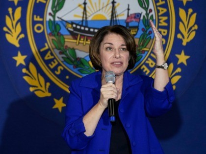MANCHESTER, NH - FEBRUARY 09: Democratic presidential candidate Sen. Amy Klobuchar (D-MN) speaks during a Get Out The Vote event at the University of Southern New Hampshire on February 9, 2020 in Manchester, New Hampshire. New Hampshire will hold its first in the national primary on Tuesday. (Photo by Drew …